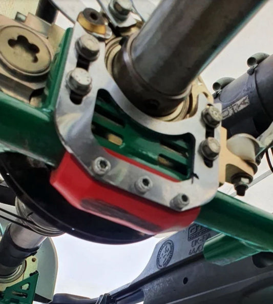 Stainless with a red plastic for brake disk protector